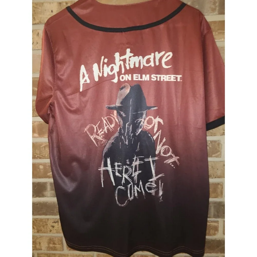 Nightmare On Elm Street Baseball Shirt READY OR NOT Here I Come NEW - Picture 2 of 2